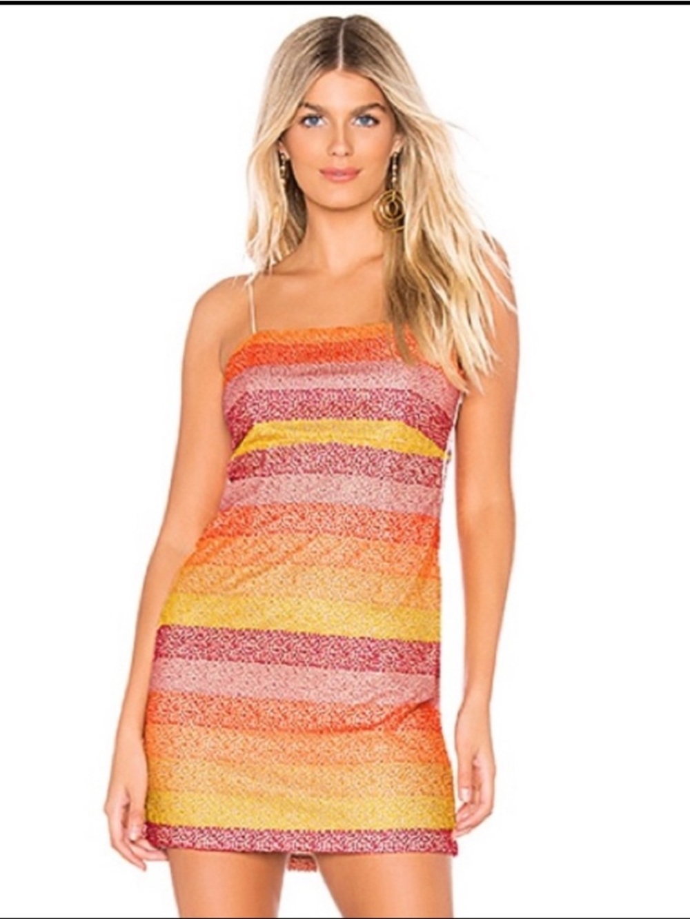 Show Me Your Mumu ClarissaMulticolor Striped Dress in Pink, Orange & Yellow